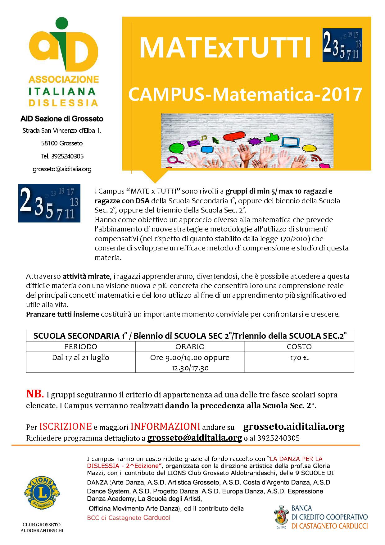 Volantino A4 campus matematica 2017